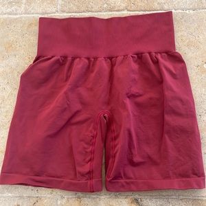 NVGTN Carmine/Brick red Solid Seamless shorts, no longer available online